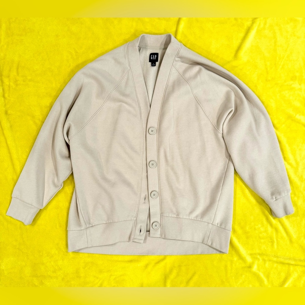 GAP Vintage Soft Oversized Cocoon Cardigan | fleece | Beige Tan